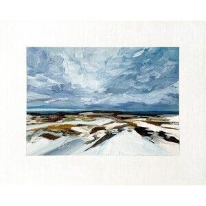 8x10 Maine Original Oil Landscape Painting Cadillac Mountain Winter Art Signed